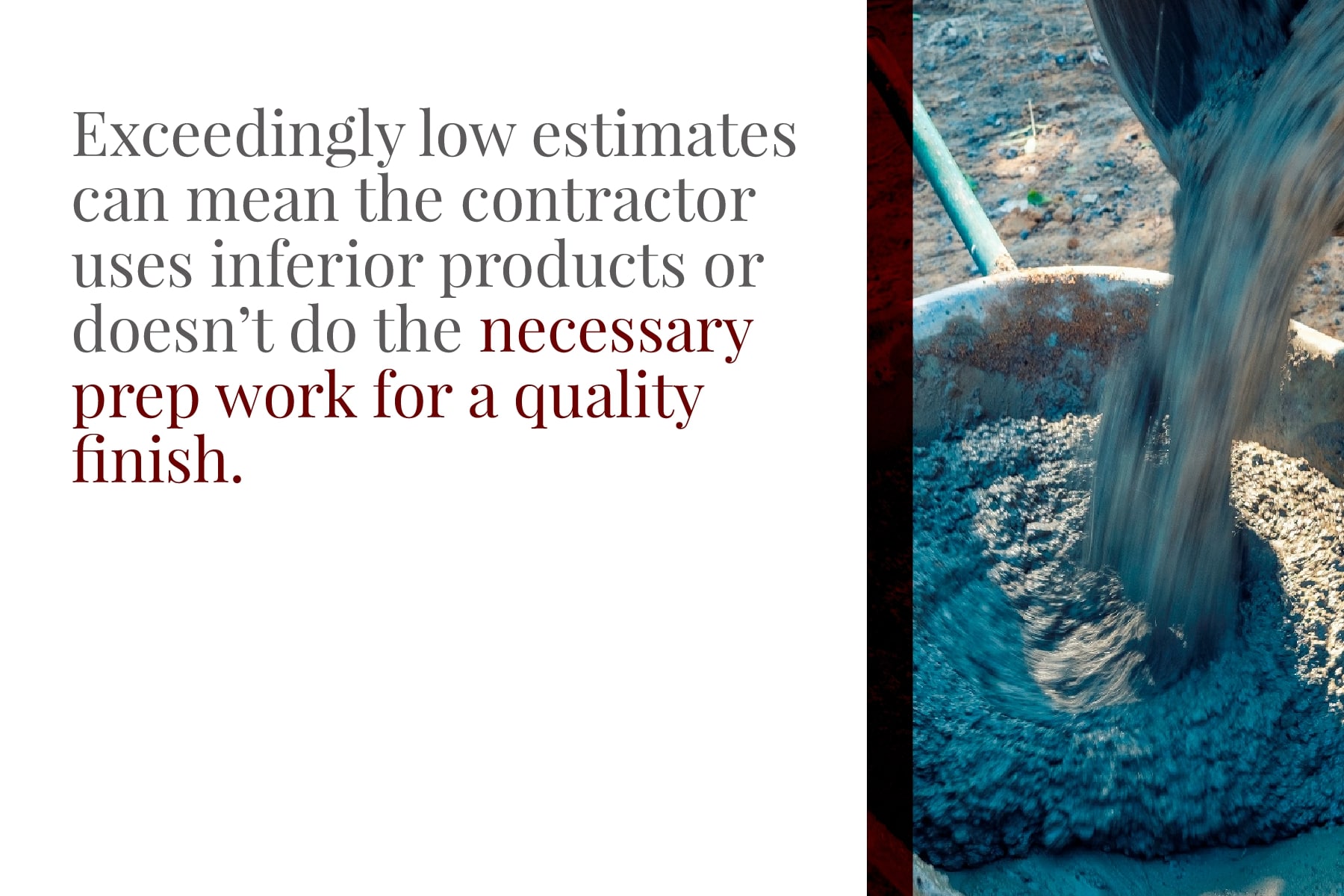 avoid low estimates from concrete contractors