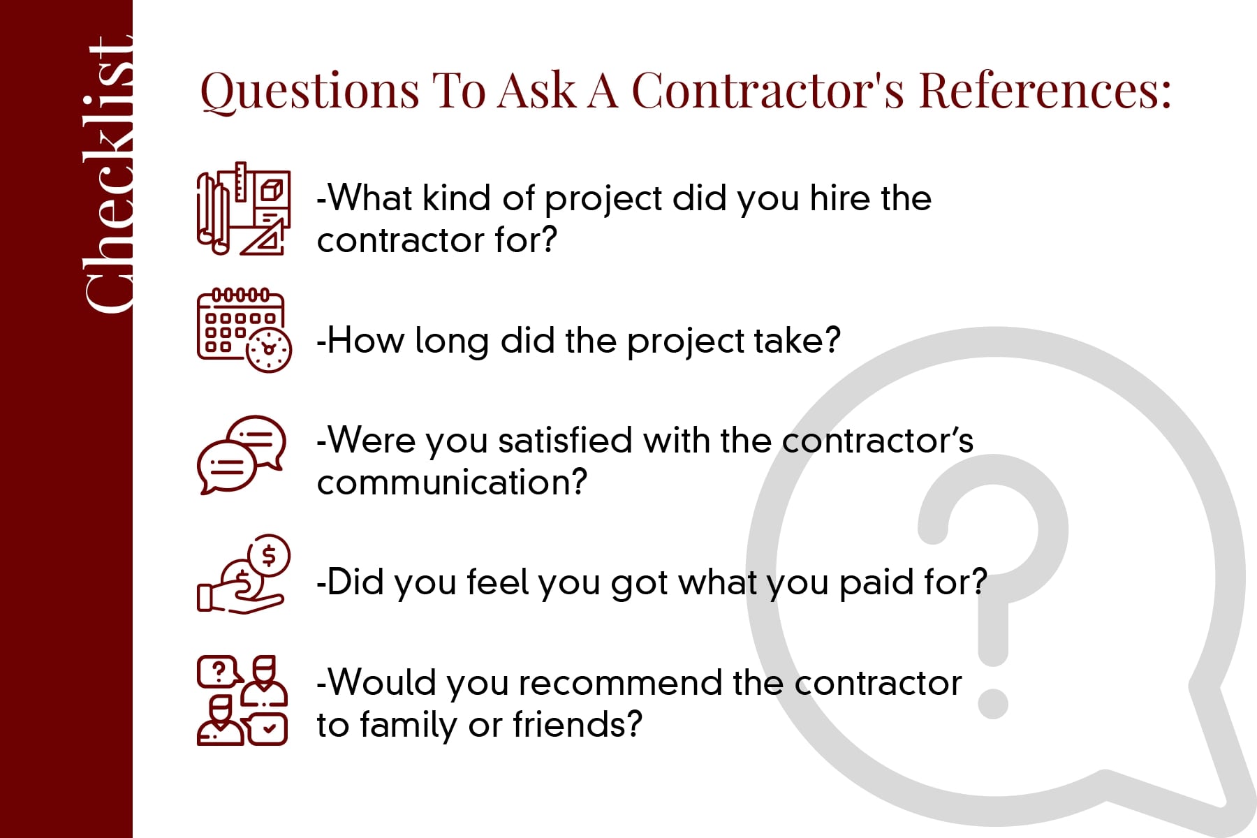 questions to ask a concrete contractors references