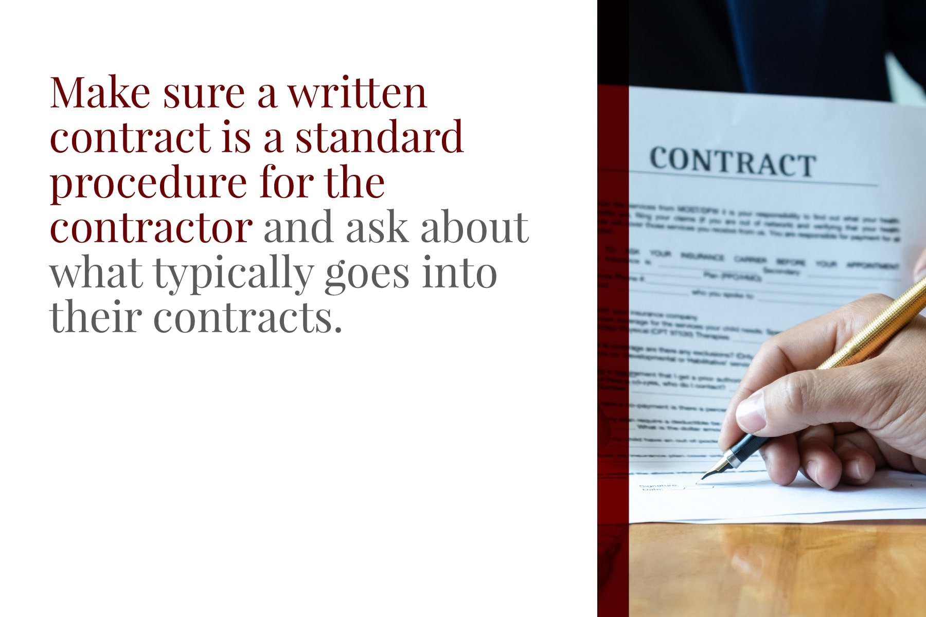 understand written concrete contracts